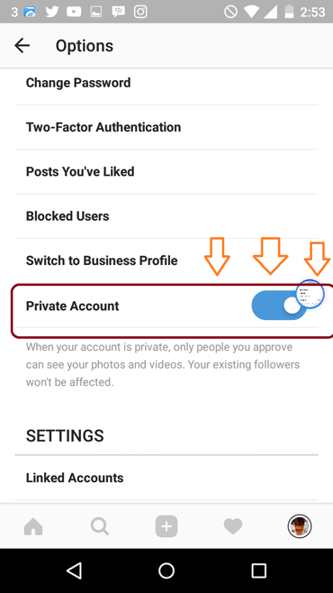 Agar akun Instagram menjadi private account