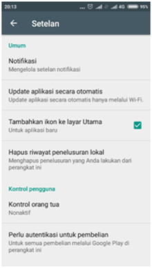 update aplikasi Android hanya menggunakan wifi