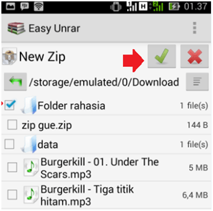 membuat file ZIP atau RAR di Android