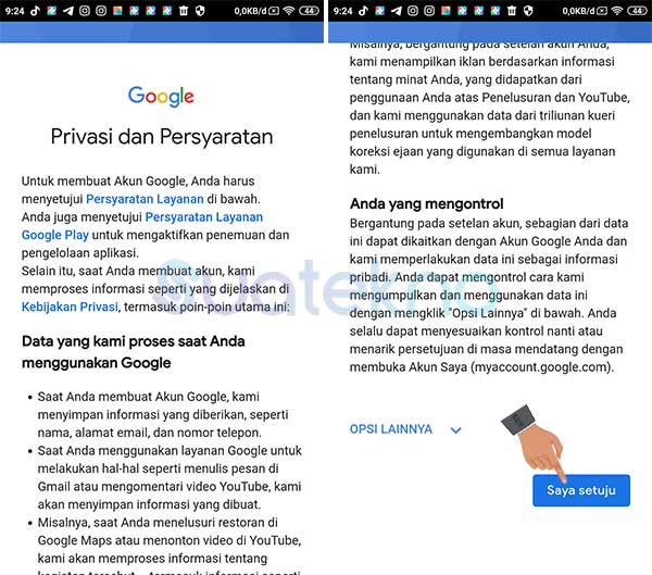 Cara membuat akun Google di hp