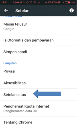 cara blokir iklan popup browser Chrome di hp android