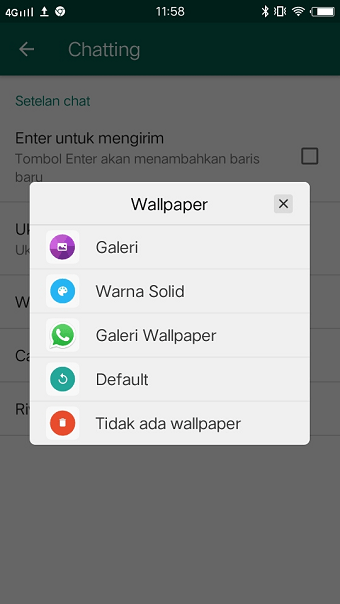 Mengganti background chat whatsapp dengan foto pribadi
