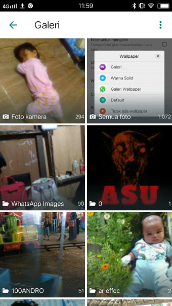 Mengganti background chat whatsapp dengan foto pribadi