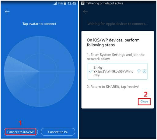 mengirim file di iPhone dengan SHAREit