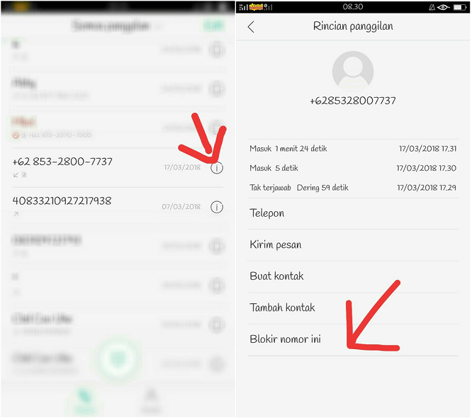 Cara membuka no hp yang diblokir (SMS dan telepon) di Android