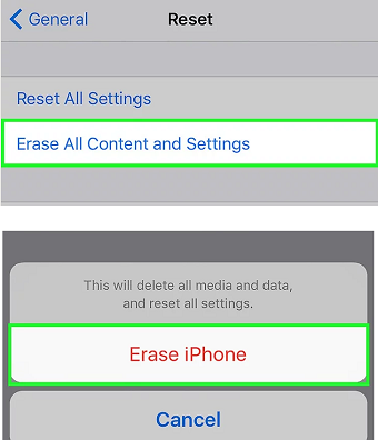 cara reset iPhone