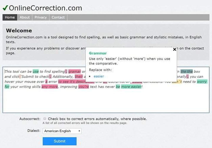 Online Correction Aplikasi Cek Grammar Bahasa Inggris Online Gratis