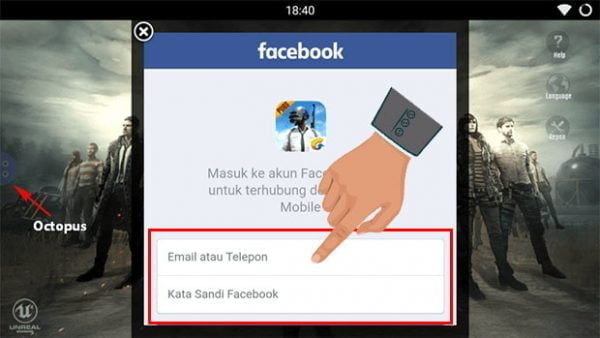 Cara Mengatasi Tidak Bisa Login PUBG Mobile dengan Facebook di Octopus