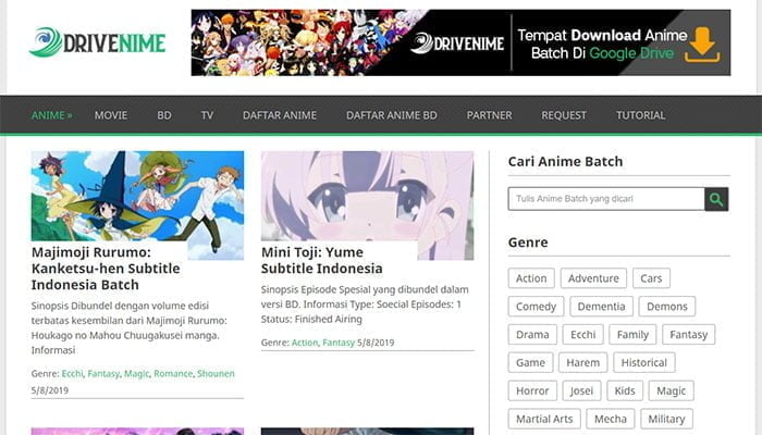 Drivenime - Website Download Anime Subtitle Indonesia Terlengkap dan Terupdate