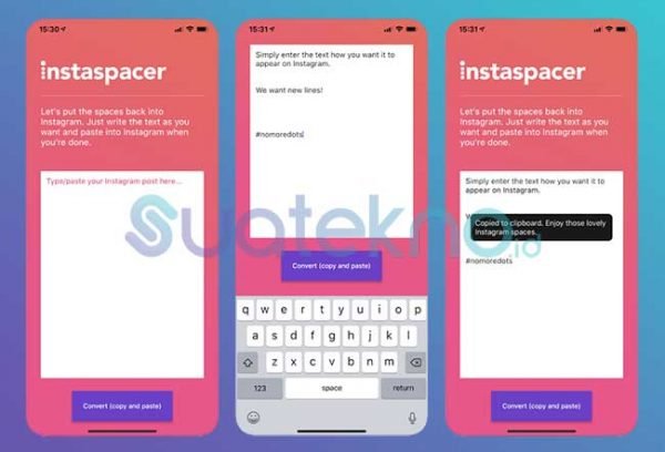 Cara Membuat Line Break di Instagram dengan Instaspacer