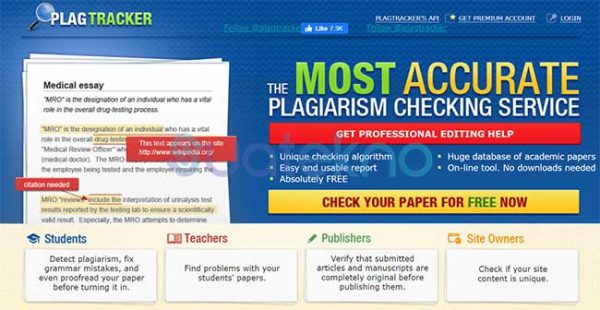 PlagTracker - Website Cek Plagiarisme Online