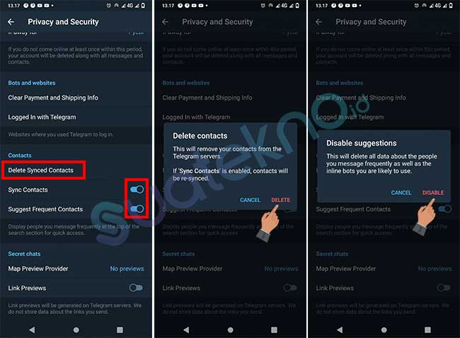 Cara Hapus Sinkronisasi Kontak Telegram di Android